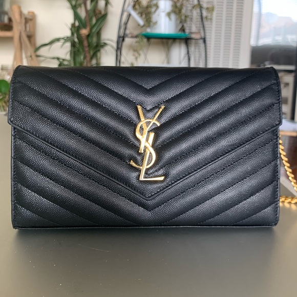 Yves Saint Laurent Handbags - Saint Laurent Monogram YSL Wallet-on-a-Chain